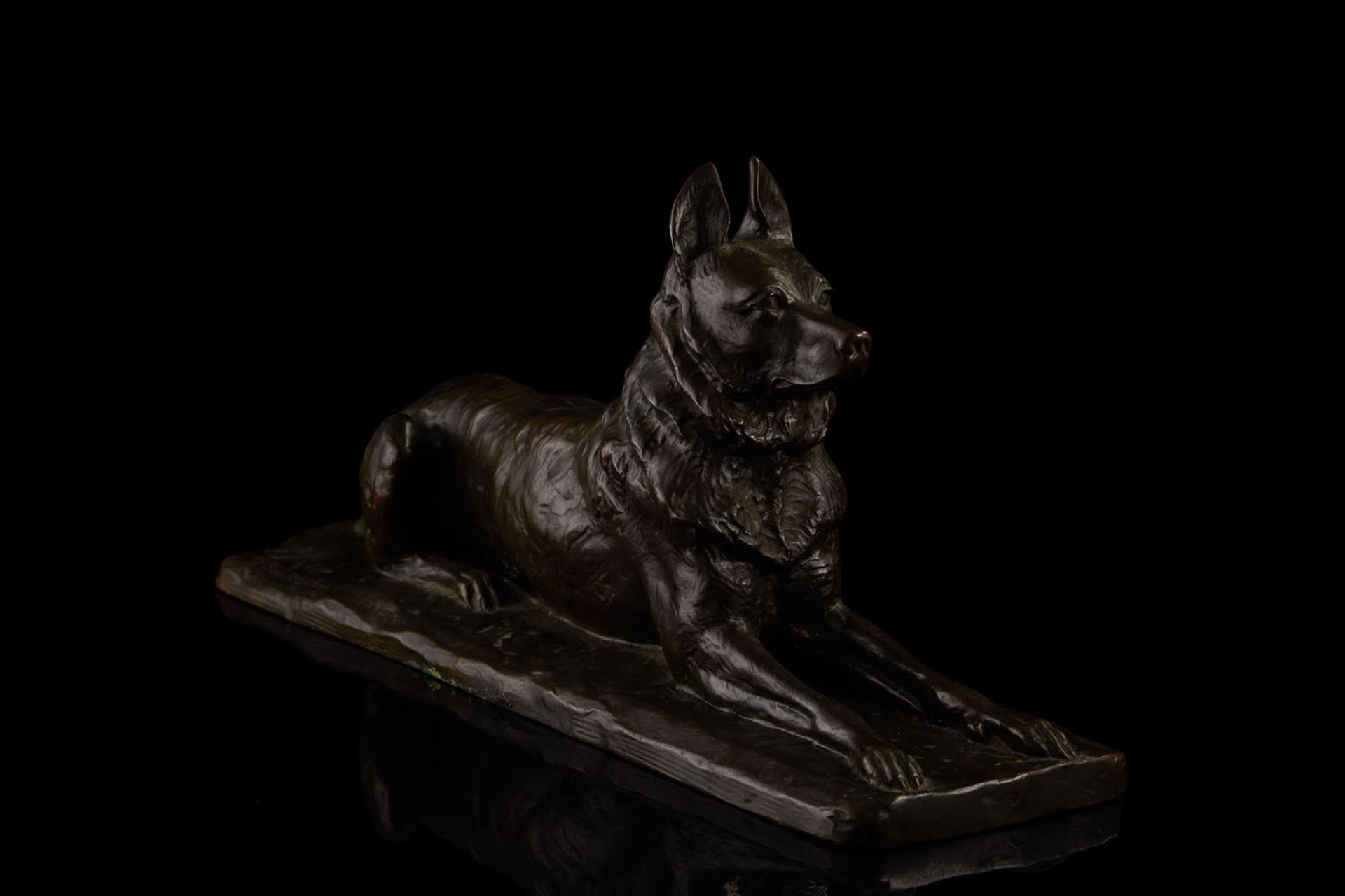 PIERRE NICOLAS TOURGENEFF (1854 - 1912) - ‘Lying Dog’ a bronze sculpture, signed, [...] - Bild 7 aus 12
