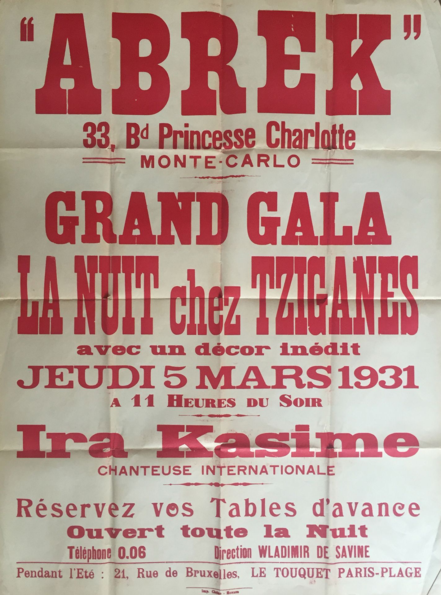 Archives of Savin, V.V. - the owner of Cabaret Abrek in Monte Carlo. - Six posters of [...] - Bild 18 aus 18