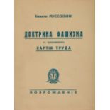 Mussolini, Benito. - The doctrine of fascism. With the application of the Charter of [...]