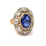 Sapphire ring - BUCCELLATI Mario; 1940's. Ring in yellow gold and Sri Lankan [...]