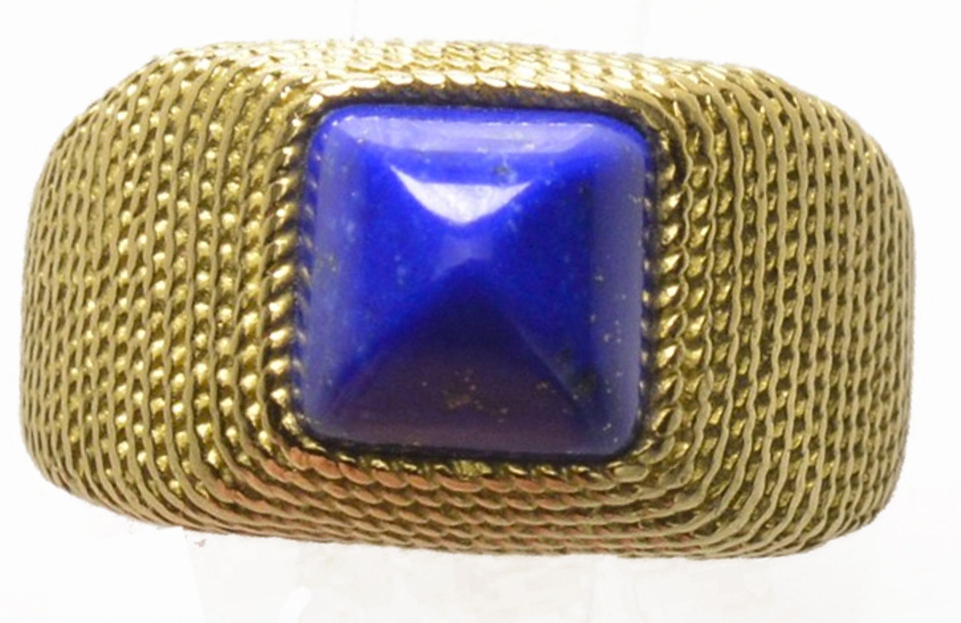Lapis lazuli ring - 1960's Period. 18k gold, Weight: 90 grs -