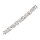 White gold and rock crystal set demi-parure - Seaman Schepps. Comprising: a bracelet [...]