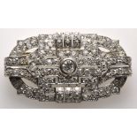 Brooch 1930's - Platinum set with diamonds. Circa 5cts. Central diamond 0,5ct. [...]