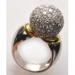 Ball ring - Pomellato, Gold set with diamonds -