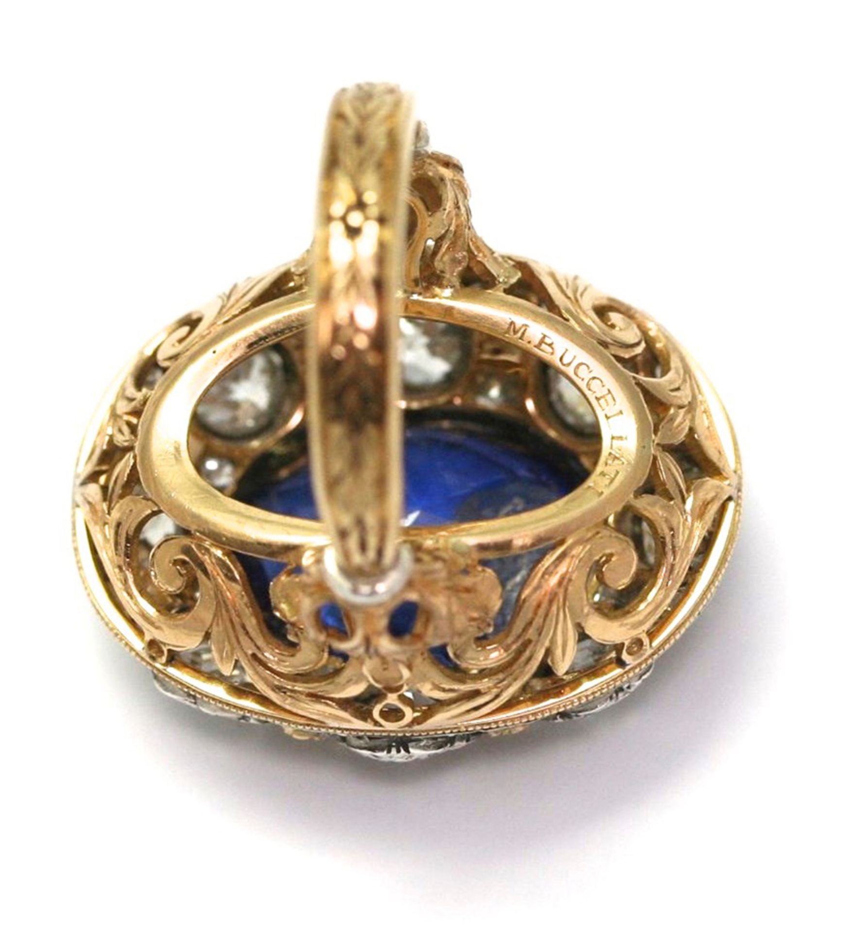 Sapphire ring - BUCCELLATI Mario; 1940's. Ring in yellow gold and Sri Lankan [...] - Bild 2 aus 2