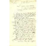 Jean-Étienne CHAMPIONNET. 1762-1800. - General (1794). Signed letter with autograph [...]