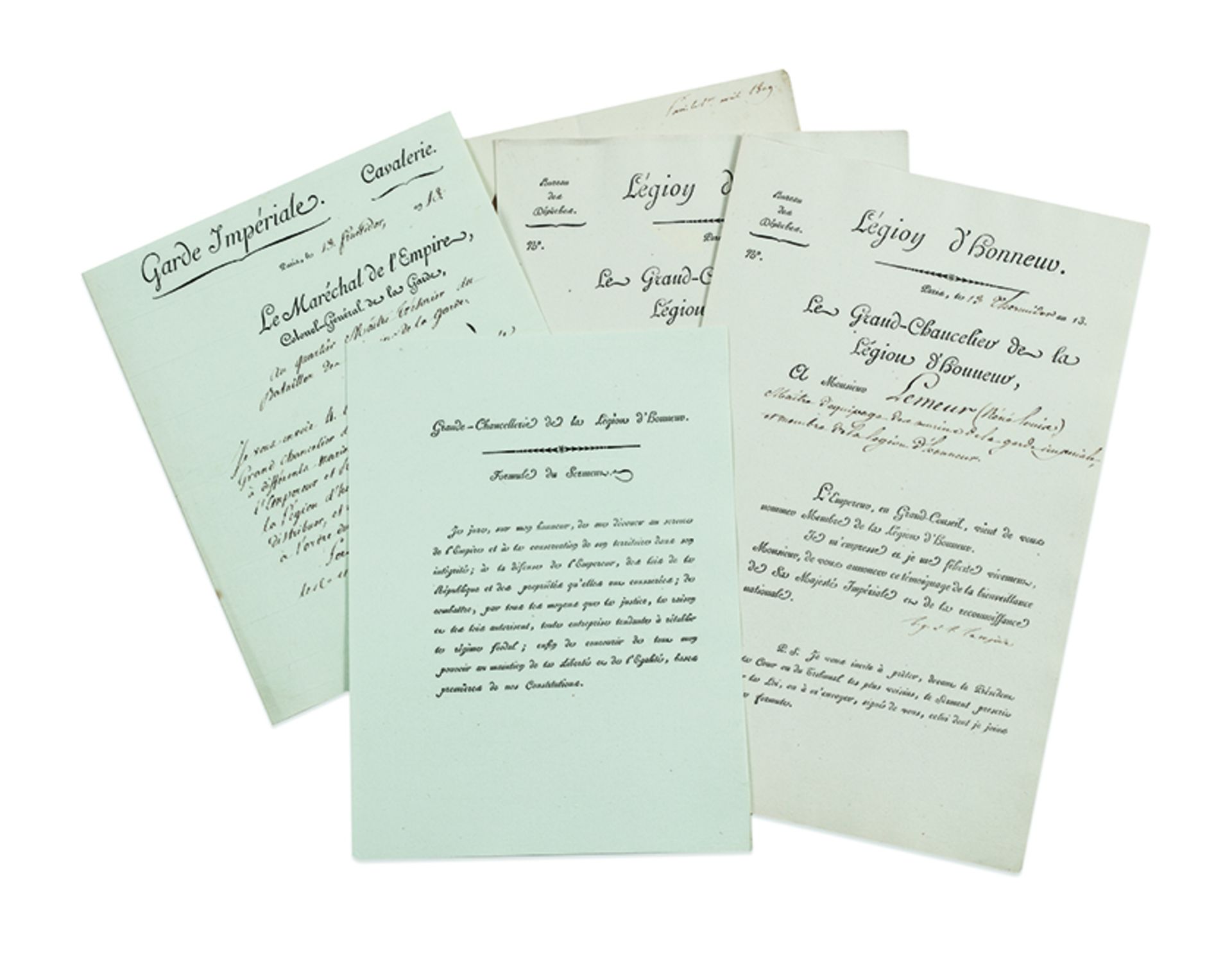 [MARINS of the IMPERIAL GUARD]. 5 documents. - File relating to the awarding of the [...]