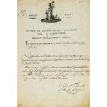 [CISALPINE REPUBLIC]. Ambrogio BIRAGO of Cremonde. Italian Minister. - Letter signed [...]