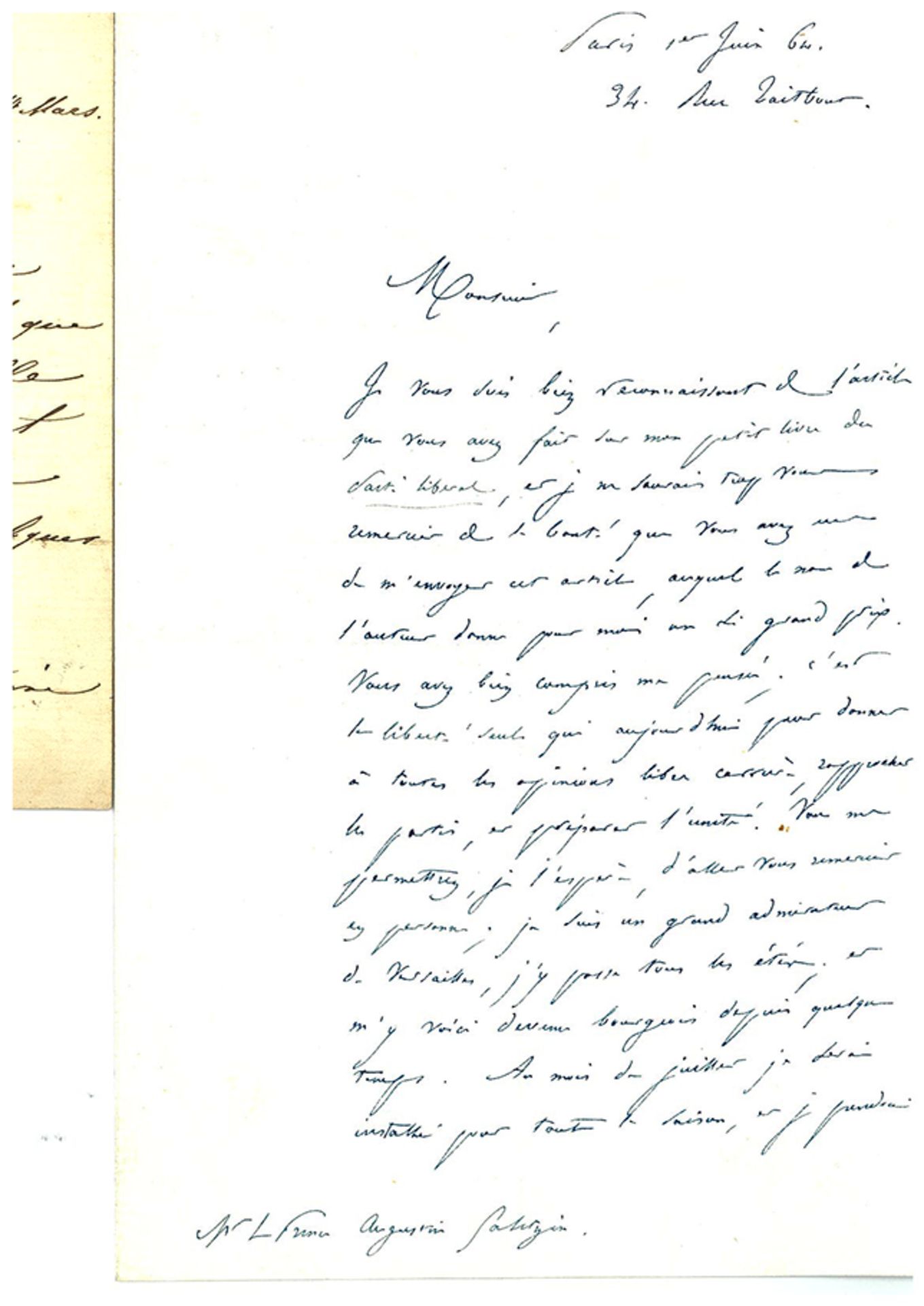 Alphonse de LAMARTINE. 1790-1869. - Writer poet, politician. Autograph letter signed [...] - Image 5 of 9