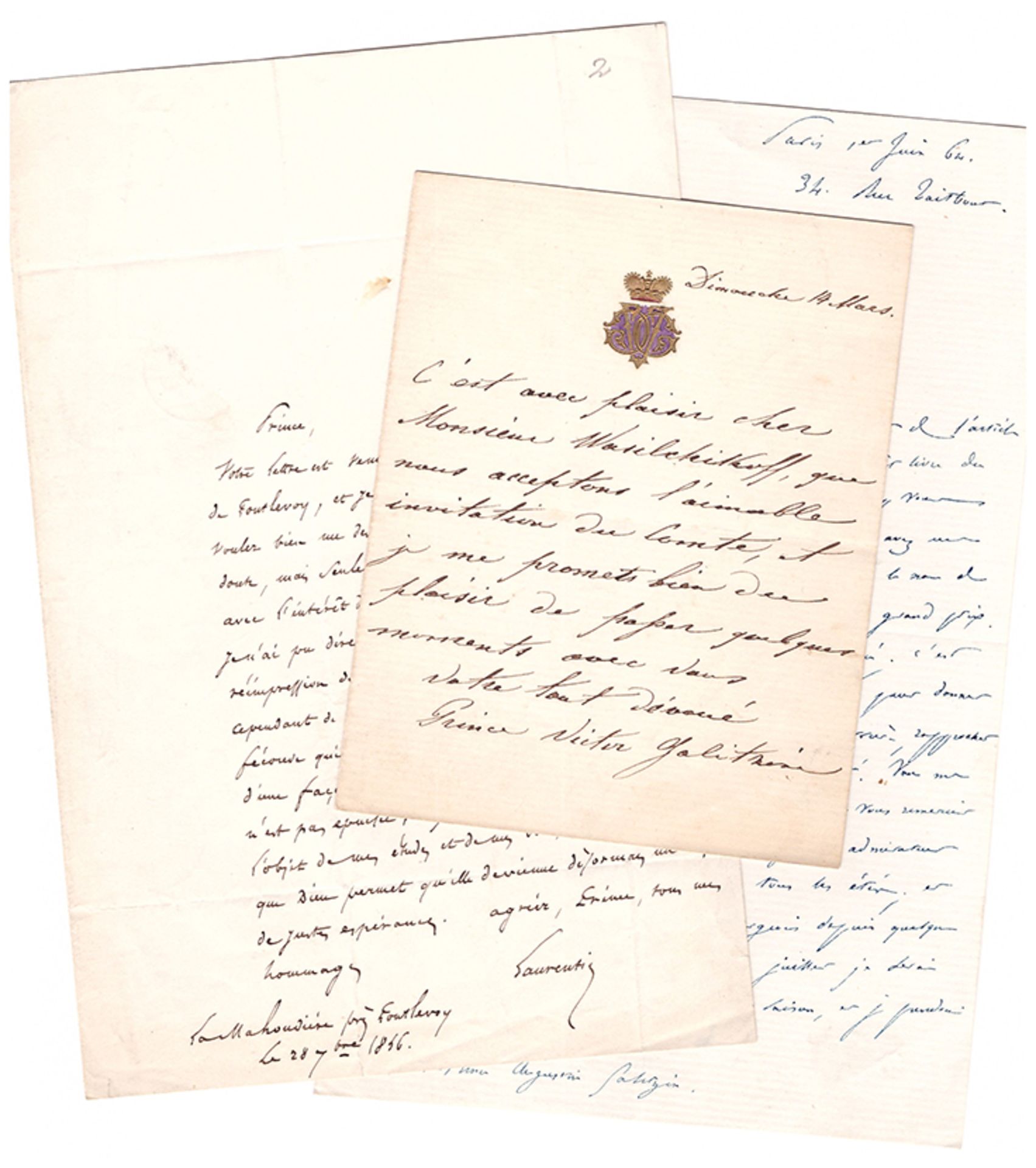 Alphonse de LAMARTINE. 1790-1869. - Writer poet, politician. Autograph letter signed [...] - Image 2 of 9