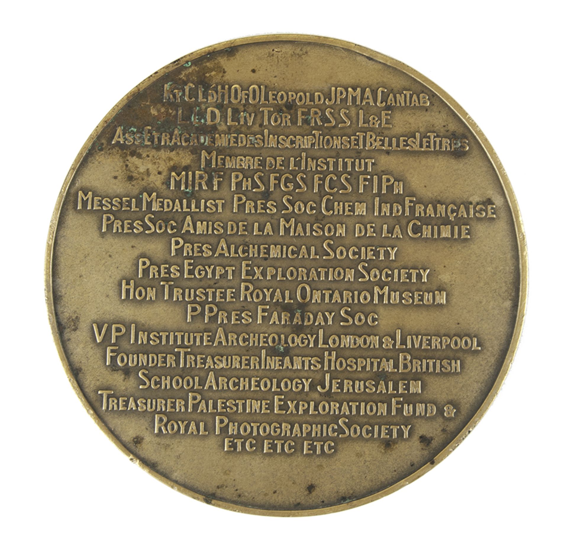 Naoum ARONSON (1872–1943) - Medal dedicated to Sir Robert Ludwig Mond)(1867-1938), [...] - Bild 4 aus 6