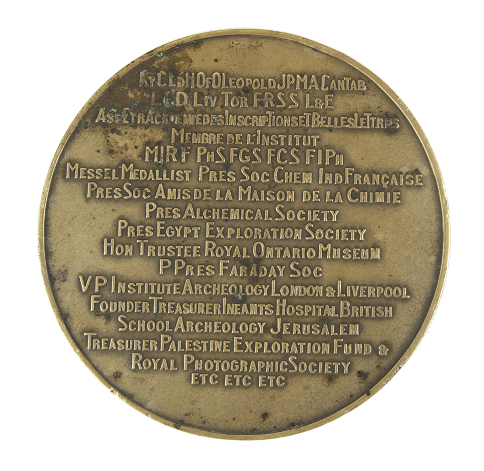 Naoum ARONSON (1872–1943) - Medal dedicated to Sir Robert Ludwig Mond)(1867-1938), [...] - Bild 5 aus 6