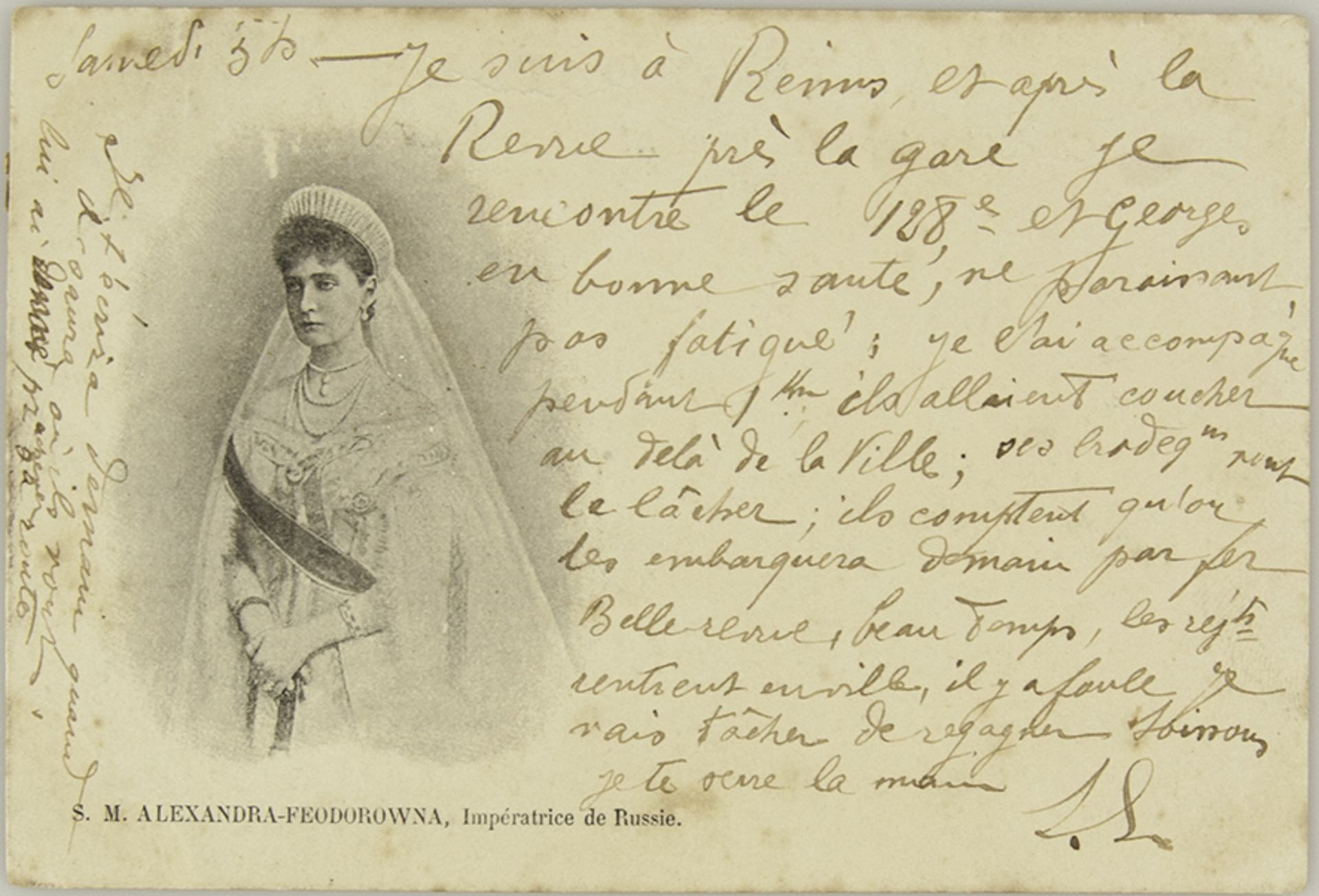 AUTOGRAPH - EMPRESS ALEXANDRA FEDOROVNA (1872 - 1918) - A letter from Reims, where [...] - Bild 2 aus 3