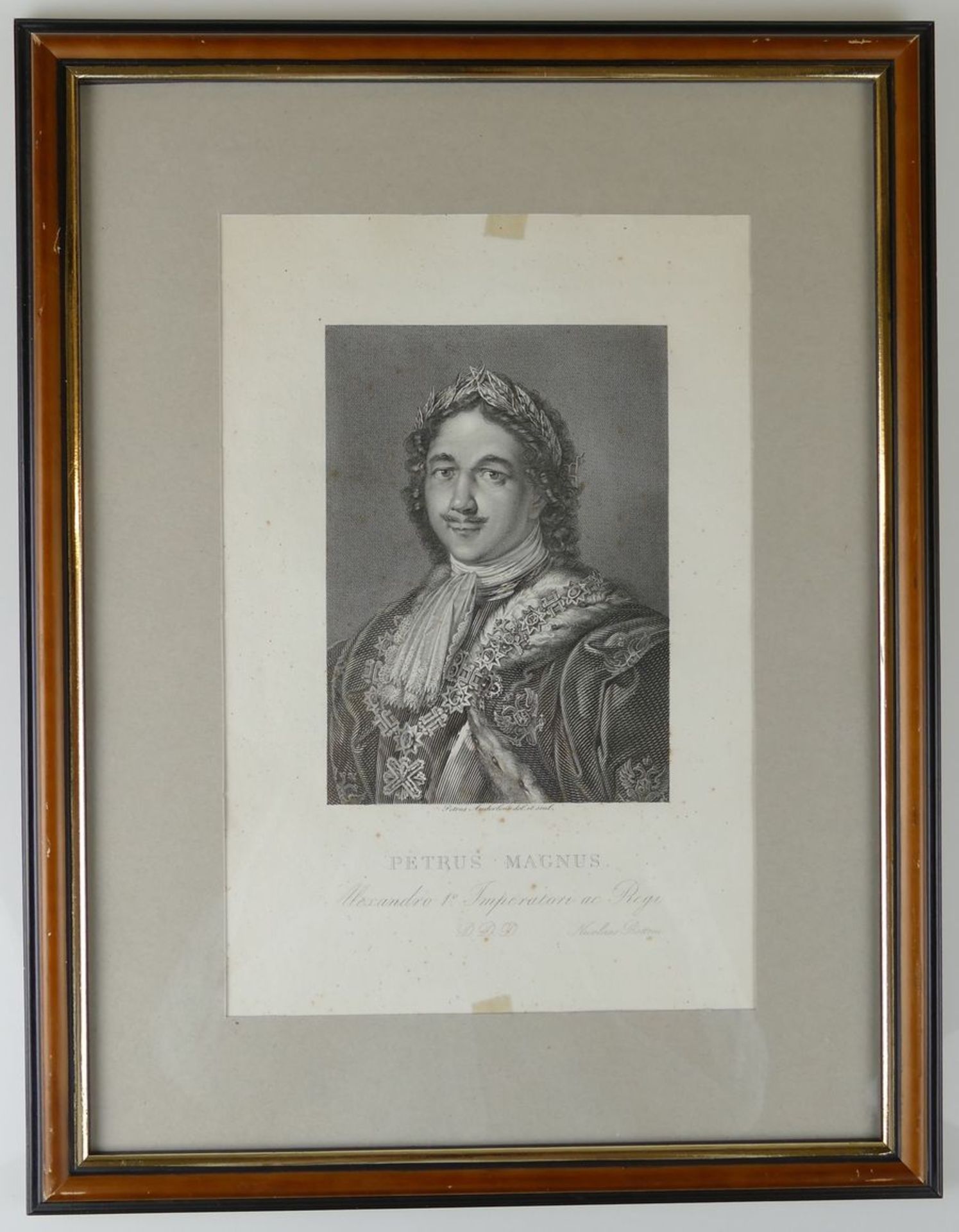 Emperor Peter I. Engraving, Peter Anderloni (1785-1849). First quarter of the XIX [...] - Bild 2 aus 2