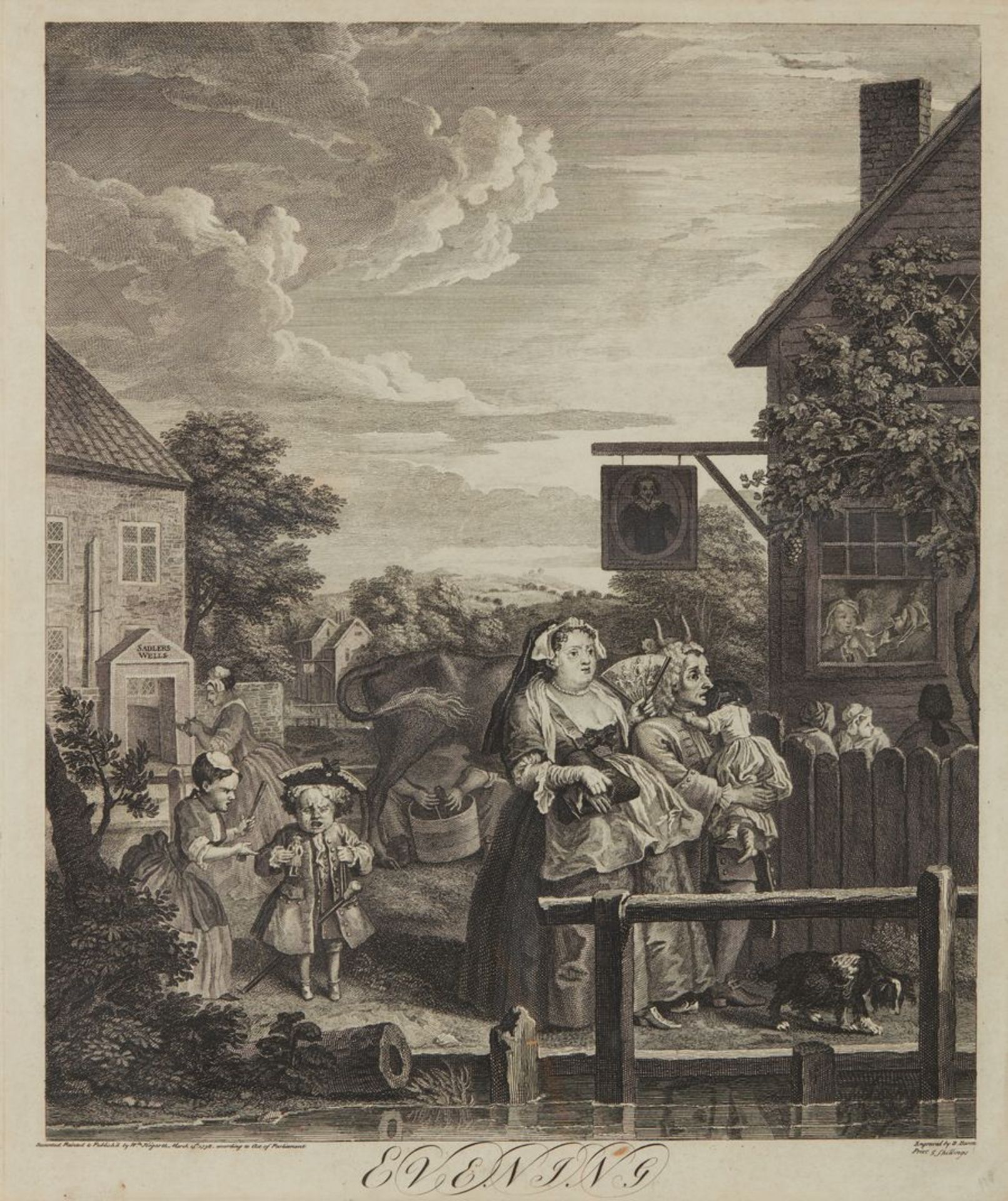 William HOGART (1697- 1764) - The four times of the day 4 engravings, 1738 49 x 41cm - - Bild 4 aus 4