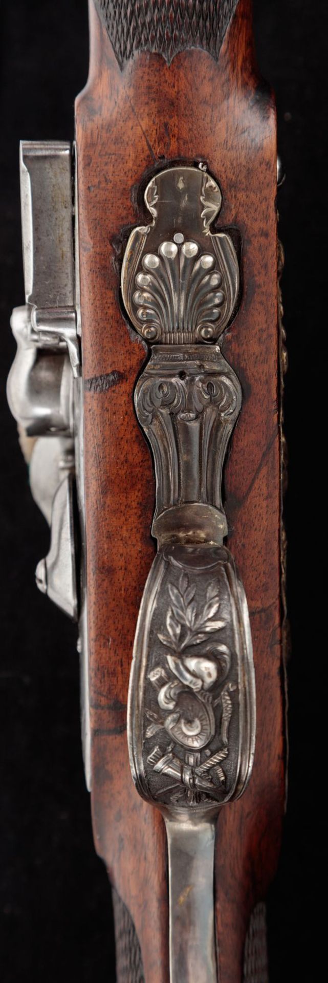 French hunting ri e with a intlock, circa 1800, with a silver instrument. Overall [...] - Bild 10 aus 10
