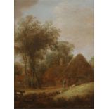 "Landscape with a farmhouse, a shepherd and his sheep"