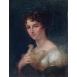 "Portrait of a young lady, bust-length"