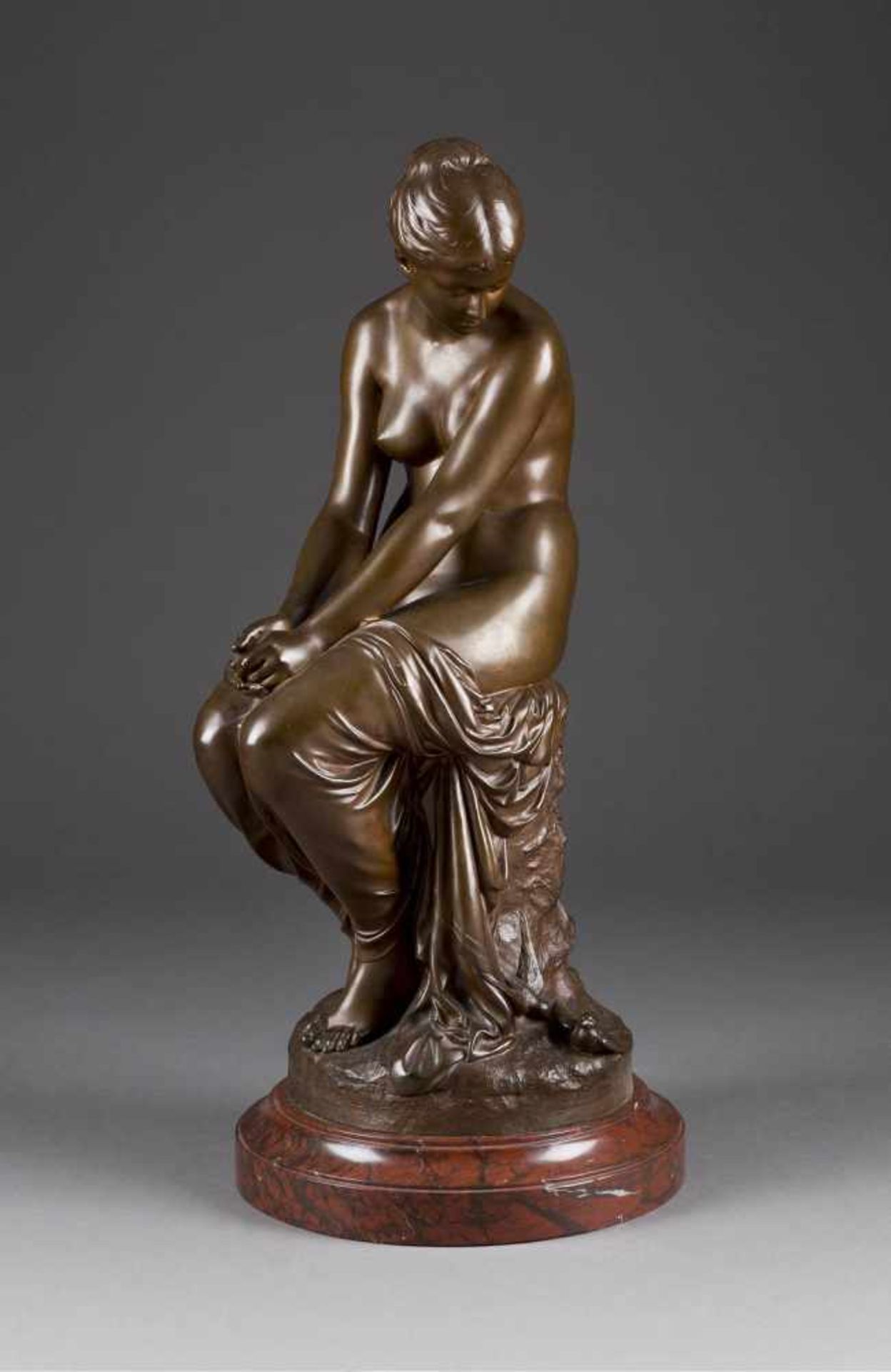 AUGUSTE JOSEPH PEIFFER 1832 Paris - 1886 ebenda Les Hirondelles (Die Schwalben) Bronze, braun