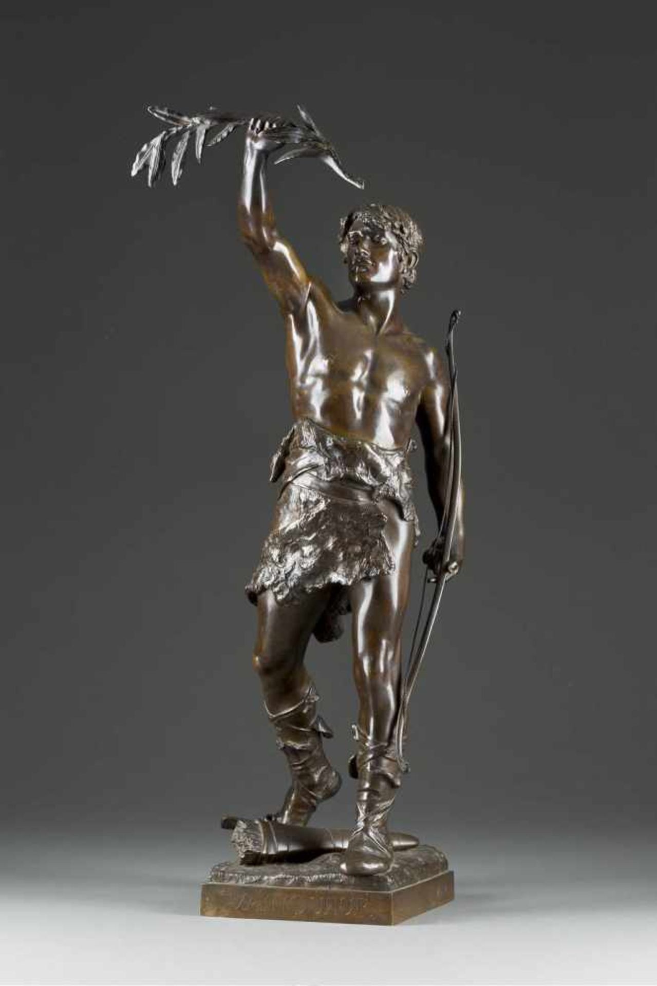 EUGÈNE MARIOTON 1854 Paris - 1922 ebenda Vainqueur (Der Sieger) Bronze, dunkel patiniert. H. 69,5