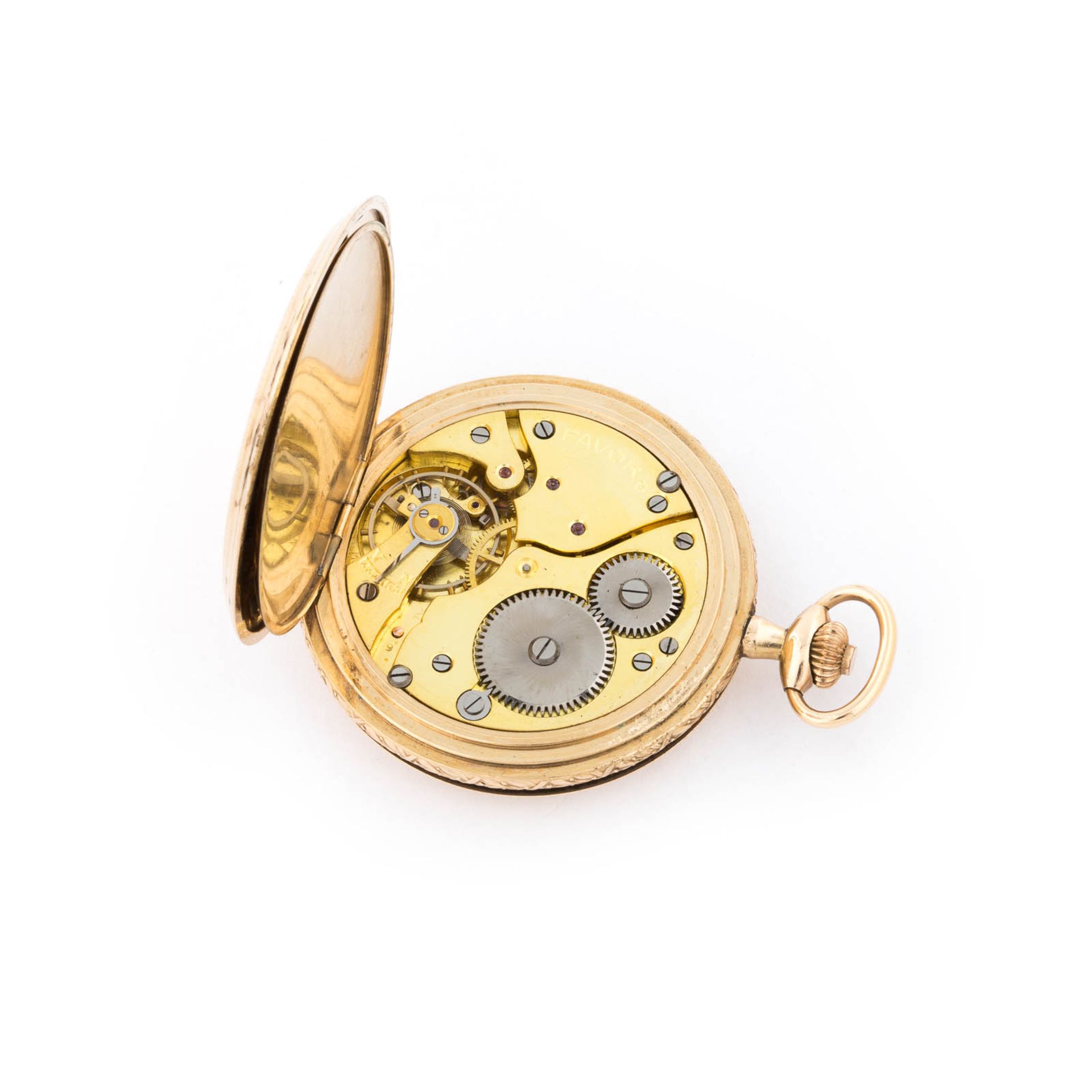 TASCHENUHR 'KARL W. HÖHNEL GLASHÜTTE SA' Deutsch, Glashütte, um 1910 Golddoublierung. D. 5 cm, - Bild 3 aus 3