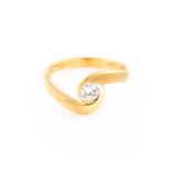 RING MIT BRILLANT-SOLITAIRE 'CHRISTIAN BAUER' Deutsch, Welzheim, Christian Bauer, 20. Jh.