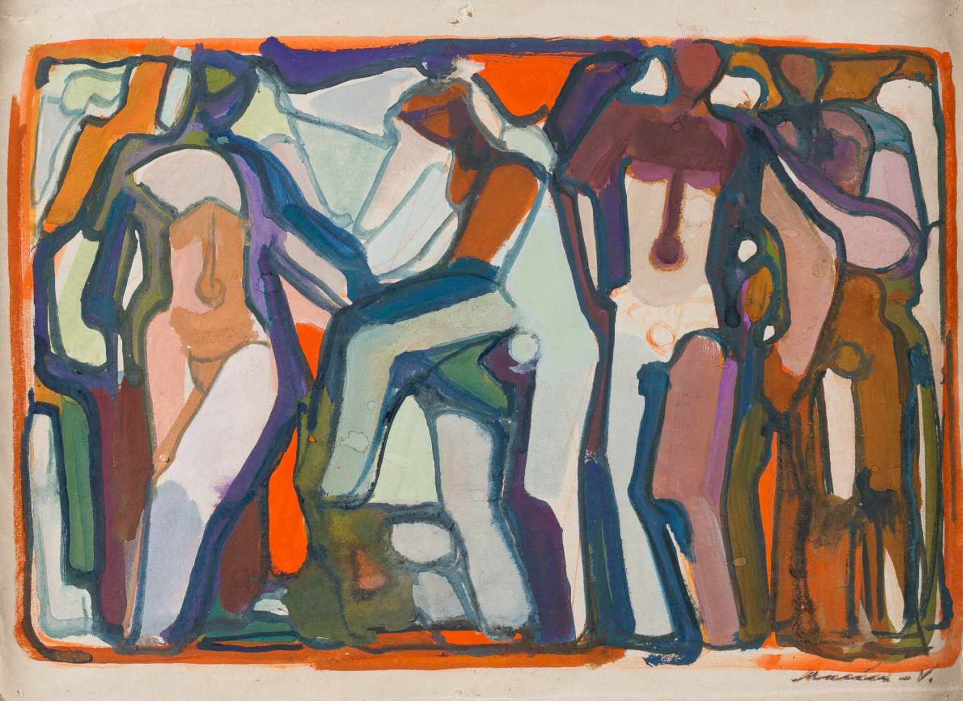 HORST DE MARÉES 1896 Weimar - 1988 Otterndorf PAAR ABSTRAKTE KOMPOSTIONEN Jeweils Gouache auf