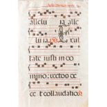 ZWEI ANTIPHONAR-FRAGMENTE Wohl Spanien, 1600 2 Einzelseiten mit Quadratnoten in Schwarz-Braun auf