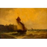 WILLIAM CALLOW 1812 Greenwich (London) - 1908 Great Missende Segelschiffe im Hafen Öl auf