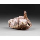 WIENER BILDPLASTIKER Tätig um 1900 Eidechse auf einer Amethyst-Geode Bronze, braun patiniert,