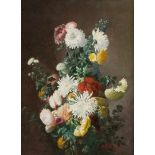 CHARLES FERDINAND HÜRTEN 1818 Köln - 1901 Prachtvolles Blumenstillleben mit Chrysanthemen und