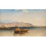 ARTHUR JOSEPH MEADOWS 1843 London - 1907 ebenda Fischer vor Genua Öl auf Leinwand. 30 x 51 cm (R. 39