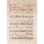 GRADUALE-FRAGMENT Wohl Frankreich, 16. Jh. Einzelseite mit lateinischem Text in Braun und Rot