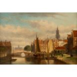 JOHANNES FREDERIK HULK 1829 Amsterdam - 1911 Haarlem Kanal in Amsterdam Öl auf Leinwand (doubl.). 35
