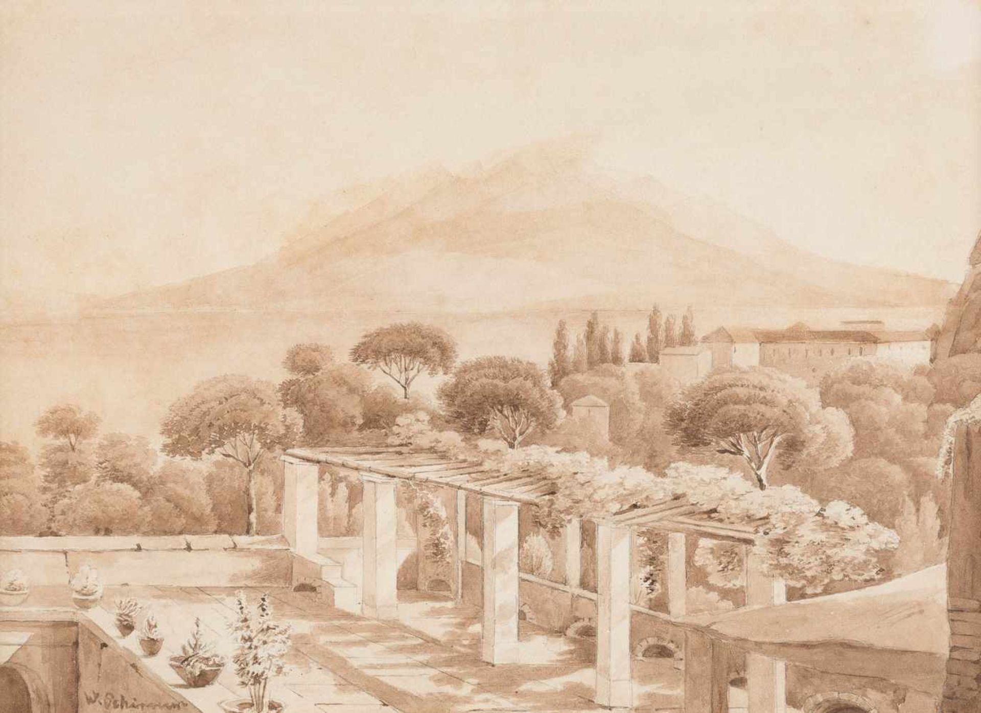 JOHANN WILHELM SCHIRMER (ATTR.) 1807 Jülich - 1863 Karlsruhe ITALIENISCHE STUDIE Lavierte