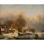 JAN JACOB SPOHLER (ATTR.) 1811 Nederhorst den Berg - 1866/79 Amsterdam Winterliches Eisvergnügen