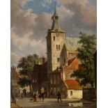 ADRIANUS EVERSEN 1818 Amsterdam - 1897 Delft Wohl Ansicht der Andreaskirche in Hattem Öl auf