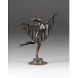 JOSEF LORENZL 1892 Wien - 1950 ebenda Jugendstil-Tänzerin Bronze, dunkel patiniert. H. 13 cm. Auf