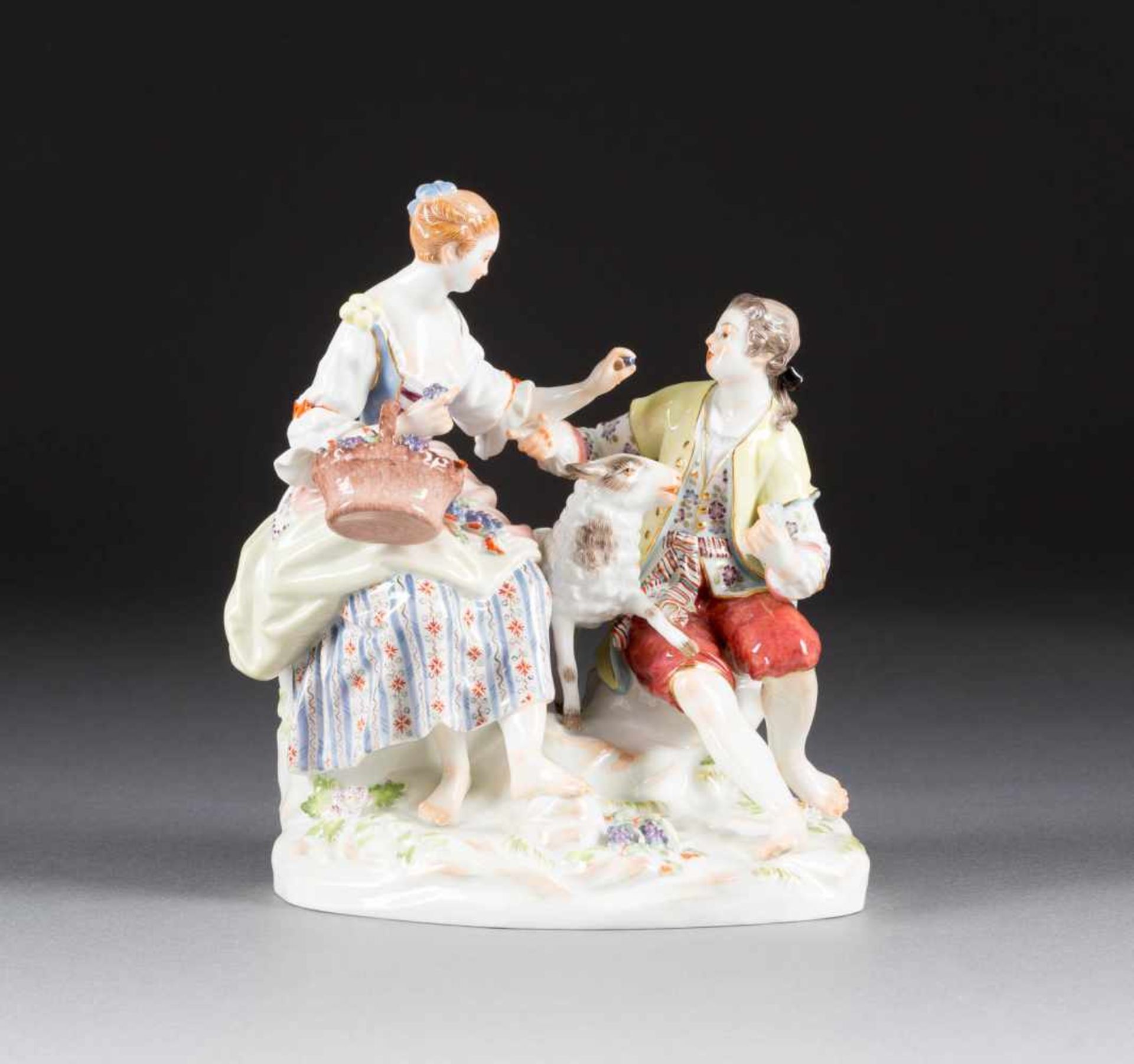 MICHEL VICTOR ACIER 1736 Versailles - 1799 Dresden SCHÄFERGRUPPE Deutsch, Meissen, 1966 (Entwurf