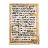 MISSALE-FRAGMENT MIT BILDINITIALE 'O' Wohl Italien, um 1500 Einzelseite mit polychromer Malerei,