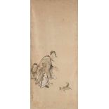 ZWEI GELEHRTEN-DARSTELLUNGEN Japan, um 1900 Lithografie. SM. 118 cm x 53 cm, 142 cm x 76,5 cm (mit