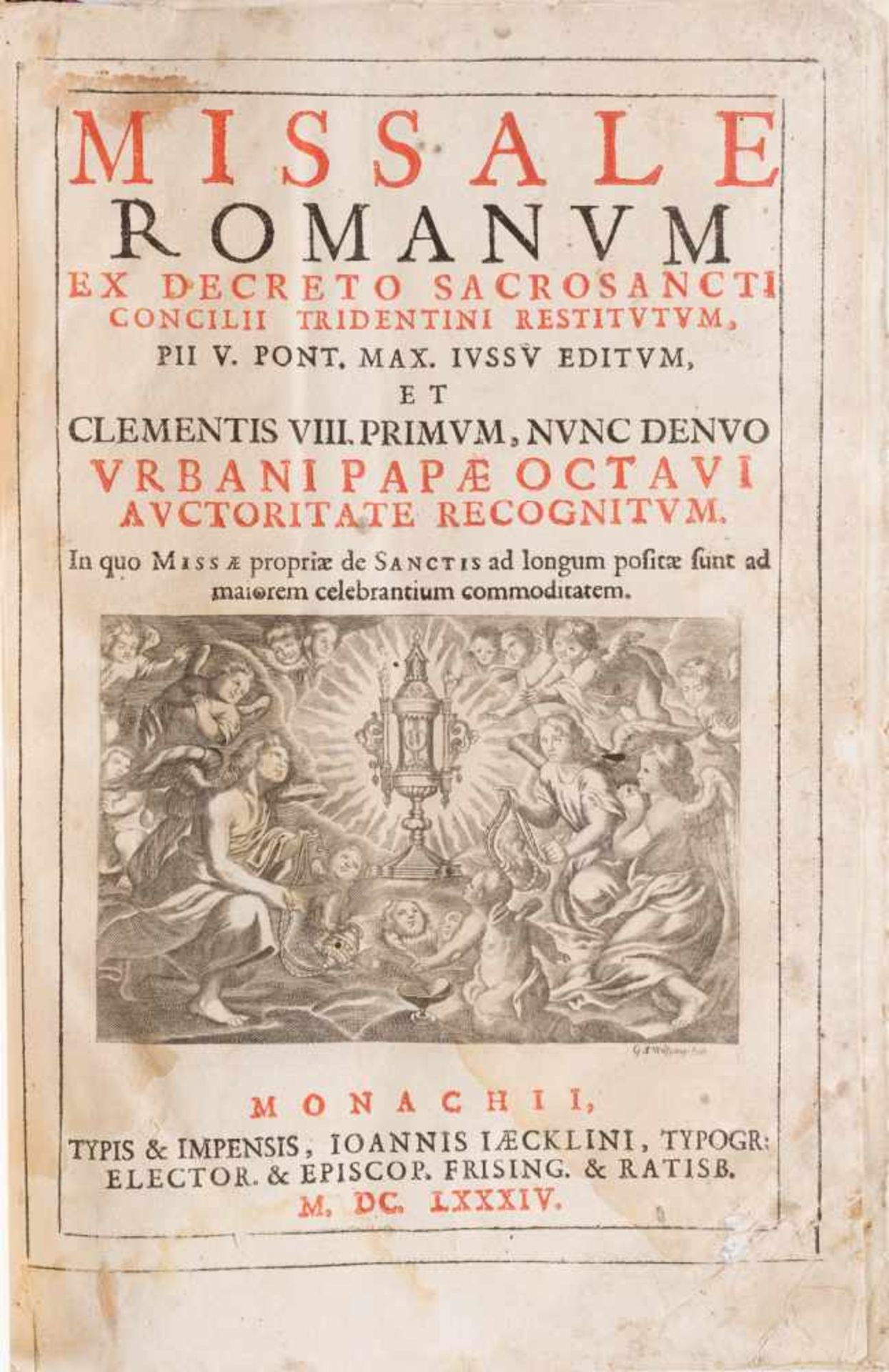 MISSALE ROMANUM EX DECRETO SACROSANCTI TRIDENTINI RESTITUTUM Paris, Johann Jacob Herissant, 1684 - Bild 3 aus 5