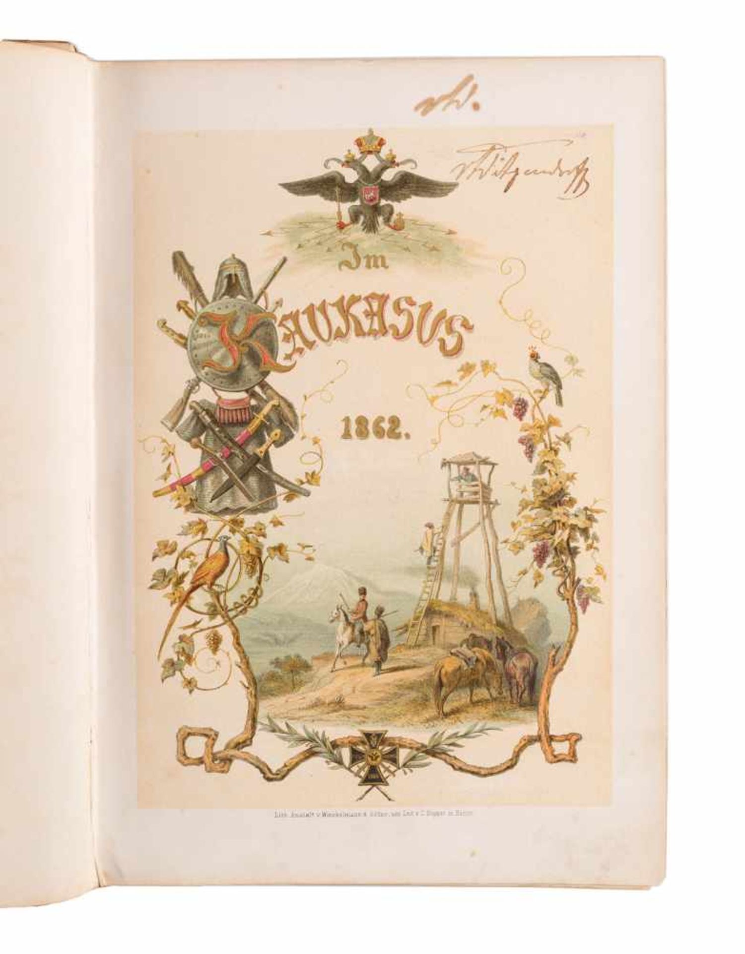 'IM KAUKASUS' Albrecht Prinz von Preussen (1809 - 1872), Berlin 1862 Band mit braunem Einband, - Bild 3 aus 4