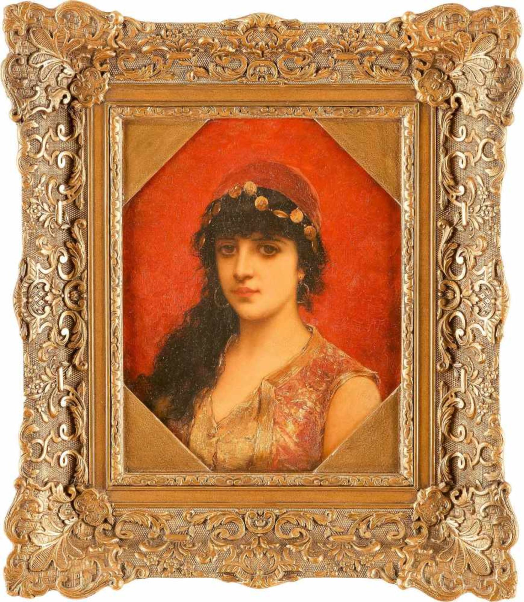 ÉMILE EISMAN-SEMENOWSKY 1857 Polen - 1911 Paris (attr.) Orientalische Schönheit Öl auf Holztafel. 27 - Bild 2 aus 2