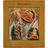 FEINE IKONE MIT DER GEBURT CHRISTI Russland, Ende 19. Jh. Verbund zweier Bretter mit zwei