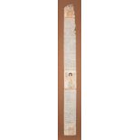 KOPTISCHER ZAUER-ROTULUS Äthiopien, 19. Jh. Aquarell und Tusche auf Papier. 124 x 10,8 cm (ohne