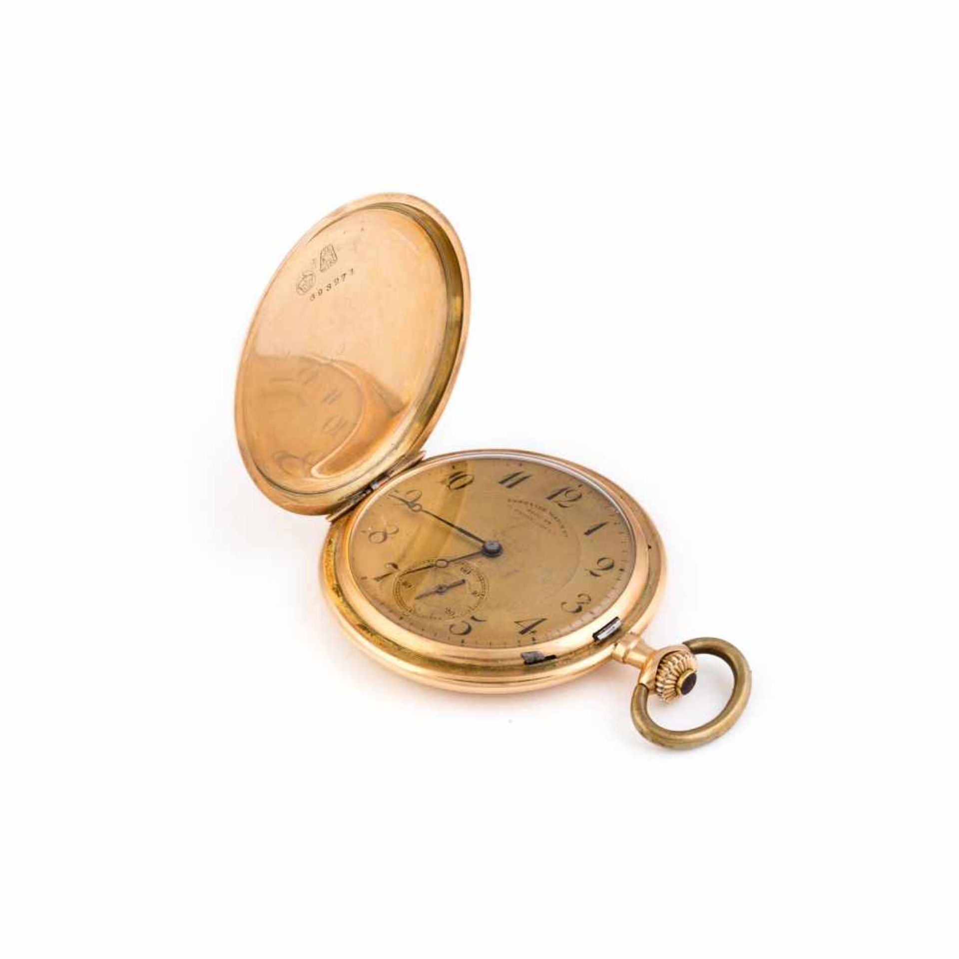 TASCHENUHR 'TERRASSE WATCH CO. SUCC: DE G. JACOT. LOCLE' Schweiz, Anfang 20. Jh Gelbgold. D. 5 cm,