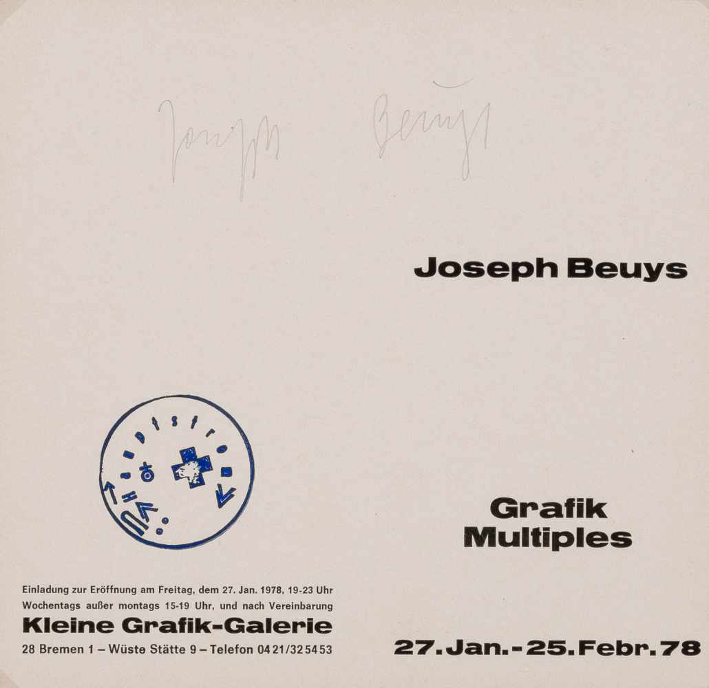 JOSEPH BEUYS1921 Krefeld - 1986 DüsseldorfEINLADUNGSKARTE 'GRAFIK MULTIPLES' (1978) Multiple (