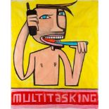 JIM AVIGNON1966 München'MULTITASKING' Tempera auf Papier. BM 95 x 77 cm (R. 112 x 94 cm). Part.