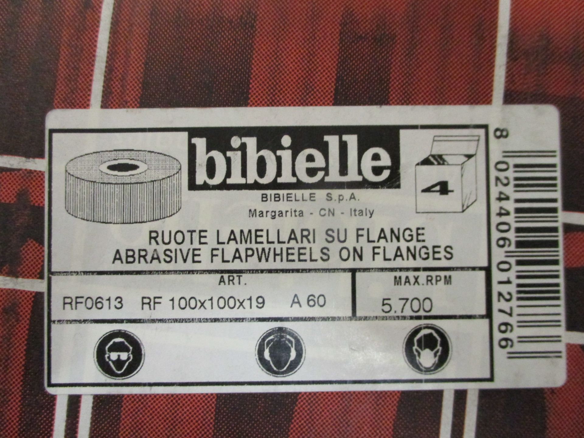 4 x Boxes of Bibielle RF0613 Abrasive Wheels, Aluminium Oxide 100 x 100 Grit P60 (16 x Wheels in - Image 4 of 4